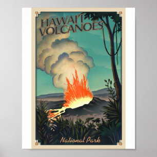 Hawaii-Vulkane-Nationalpark Litho-Kunstwerk Poster