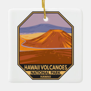 Hawaii Vulkane Nationalpark Mauna Kea Vintage Keramikornament