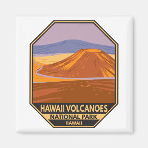 Hawaii Vulkane Nationalpark Mauna Kea Vintage Magnet