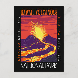 Hawaii-Vulkane Nationalpark Vintage-Distressed Postkarte