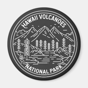 Hawaii-Vulkane Nationalpark Vintage Monoline Magnet