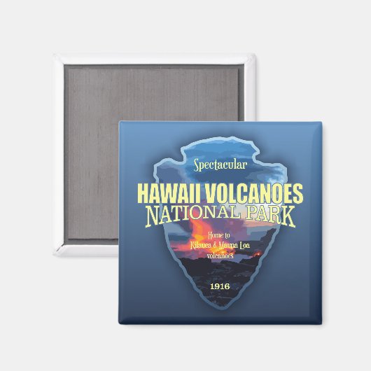 Hawaii-Vulkane (Pfeilspitzen) Magnet (Vorderseite/Rückseite)