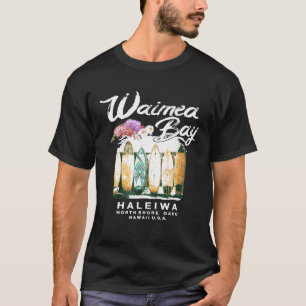 Hawaii Waimea Bay Surfboards Vintage Hawaiian Graf T-Shirt