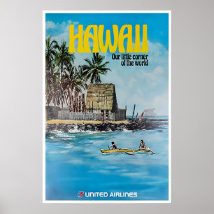 Hawaii-Wandkunst Retro-Reiseplakatdruck (XR3581) Poster