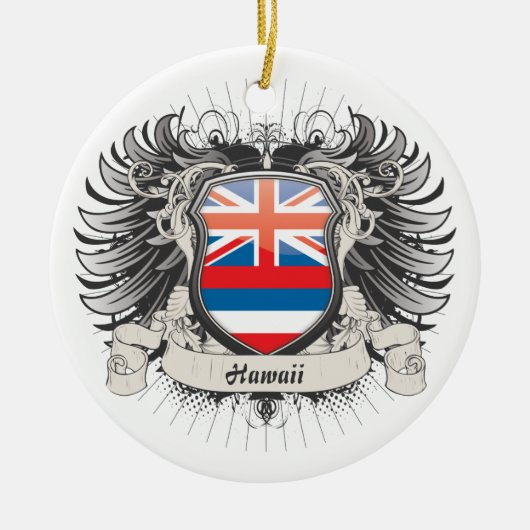 Hawaii-Wappen Keramik Ornament (Vorne)