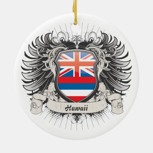 Hawaii-Wappen Keramik Ornament (Hinten)