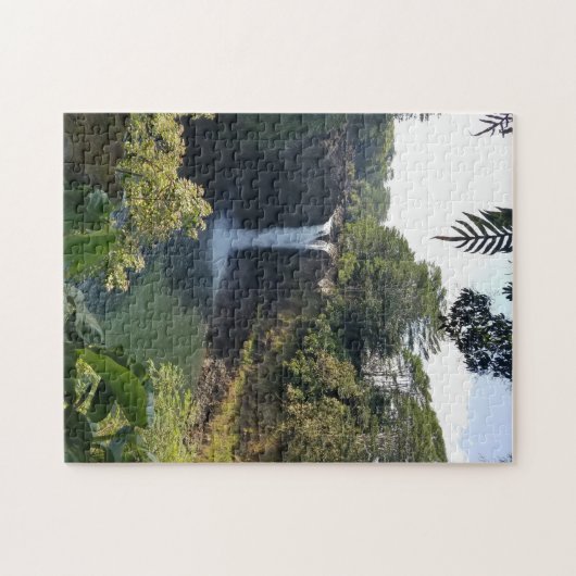 Hawaii Waterfall Scenic Travel Fotogray Puzzle (Horizontal)