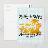 Hawaii Wedding Anniversary Couple Trip Postkarte (Vorne/Hinten)