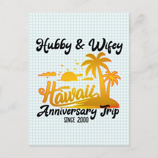 Hawaii Wedding Anniversary Couple Trip Postkarte (Vorderseite)