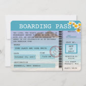 Hawaii Wedding Boarding Pass Einladung (Vorderseite)