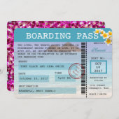 Hawaii Wedding Boarding Pass Einladung (Vorne/Hinten)