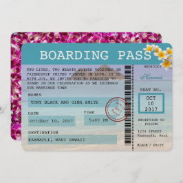 Hawaii Wedding Boarding Pass Einladung