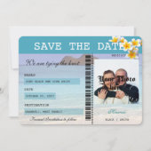 Hawaii Wedding Boarding Pass Save the Date (Vorderseite)