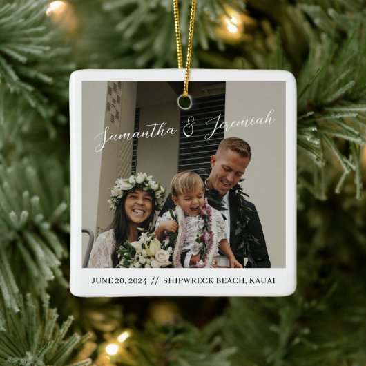Hawaii Wedding Christmas Ornament (Baum)