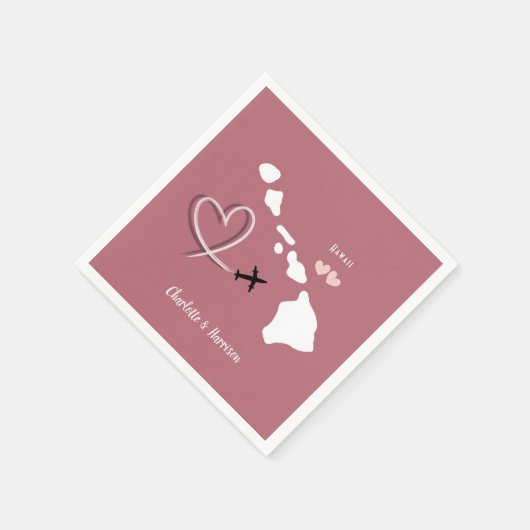 Hawaii Wedding Destination Serviette (Ecke)