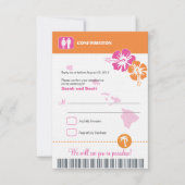 Hawaii Wedding RSVP Confirmation Boarding Pass (Vorderseite)