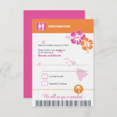 Hawaii Wedding RSVP Confirmation Boarding Pass (Vorne/Hinten)
