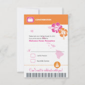Hawaii Wedding RSVP Confirmation Boarding Pass (Vorderseite)