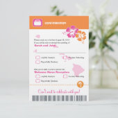 Hawaii Wedding RSVP Confirmation Boarding Pass (Stehend Vorderseite)