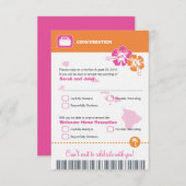 Hawaii Wedding RSVP Confirmation Boarding Pass (Vorne/Hinten)