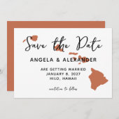 Hawaii Wedding Terracotta Save The Date (Vorne/Hinten)