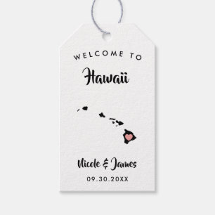 Hawaii Wedding Welcome Bag Tags, Karte Geschenkanhänger