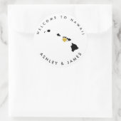 Hawaii Wedding Willkommensticker für Leckerei Box Runder Aufkleber (Tasche)