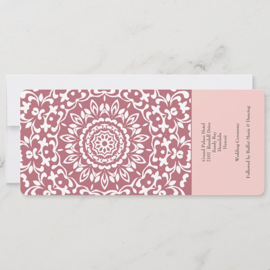 Hawaii Wedding Zielticket Einladung (Rückseite)