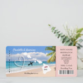 Hawaii Wedding Zielticket Einladung (Stehend Vorderseite)