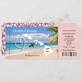 Hawaii Wedding Zielticket Einladung