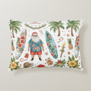 Hawaii Weihnachten mit Weihnachtsmann Dekokissen