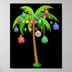 Hawaii Weihnachts-Palmenbaum Tropisches Weihnachte Poster
