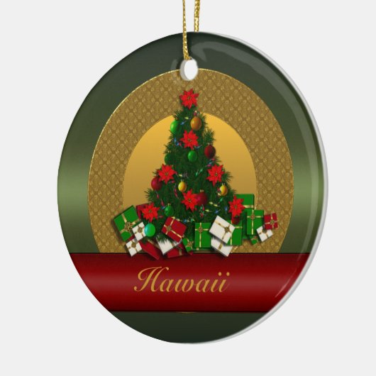 Hawaii-Weihnachtsbaum-Verzierung Keramik Ornament (Links)