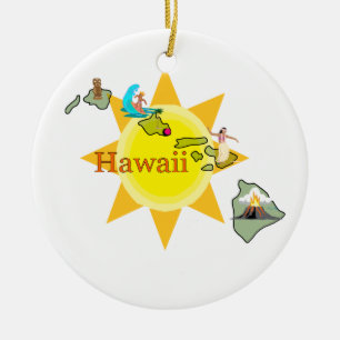 Hawaii-Weihnachtsbaum-Verzierung Keramikornament