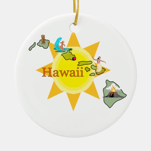 Hawaii-Weihnachtsbaum-Verzierung Keramikornament (Vorne)
