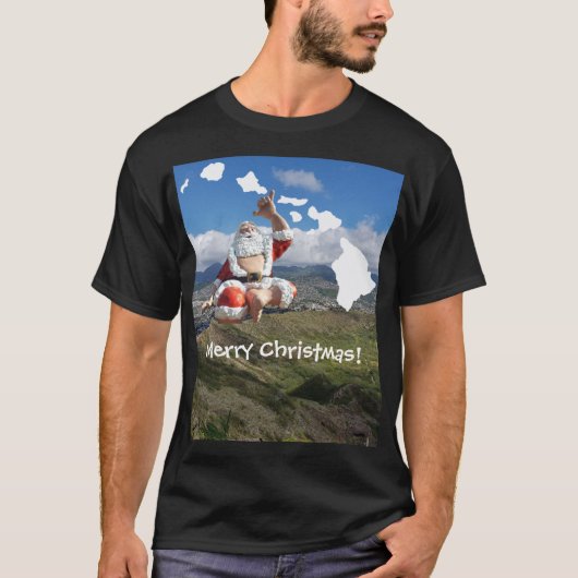 Hawaii Weihnachtsmann und hawaiische Inseln T-Shirt (Vorderseite)