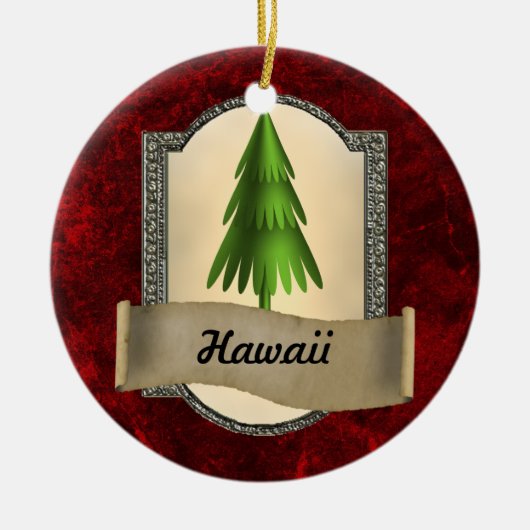 Hawaii-Weihnachtsverzierung Keramik Ornament (Vorne)