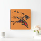Hawaii Whale Aloha Quadratische Wanduhr (Zuhause)
