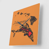 Hawaii Whale Aloha Quadratische Wanduhr (Winkel)