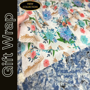 Hawaii Wildlife Birds Abstrakt Floral Tropical Seidenpapier