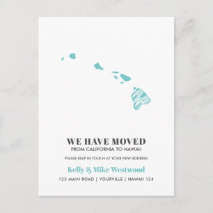 HAWAII Wir haben neue Adresse Neue Zuhause verscho Postkarte