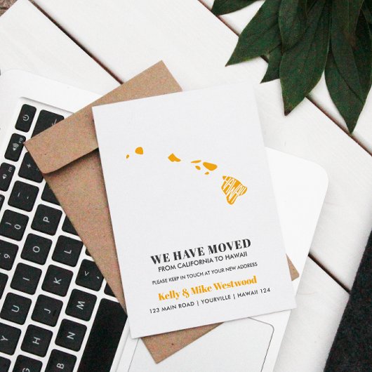 HAWAII Wir haben neue Adresse Neue Zuhause verscho Postkarte
