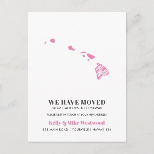 HAWAII Wir haben neue Adresse Neue Zuhause verscho Postkarte (Vorderseite)