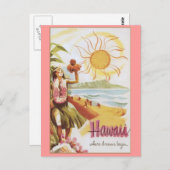 Hawaii - Wo Träume beginnen Postkarte (Vorne/Hinten)