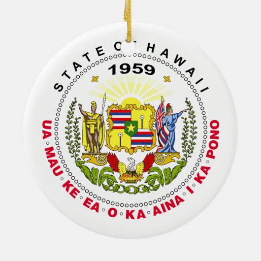 Hawaii-Zeichen Keramik Ornament (Hinten)