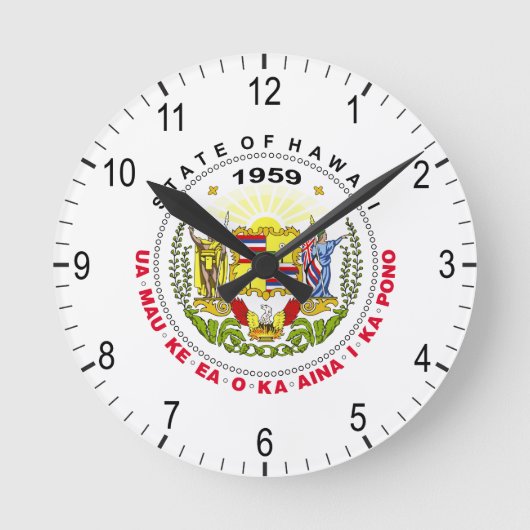 Hawaii-Zeichen Runde Wanduhr (Vorderseite)