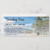 Hawaii Ziel Boarding Pass Wedding Einladung (Vorderseite)