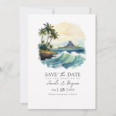 Hawaii-Zielhochzeit QR-Code Save The Date (Vorderseite)