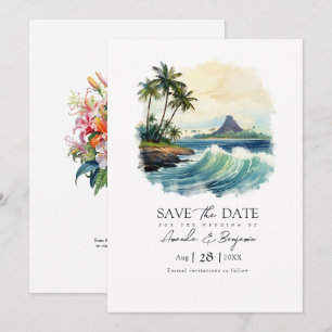 Hawaii-Zielhochzeit QR-Code Save The Date