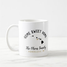 Hawaii Zuhause Sweet Zuhause Family Monogram Tasse